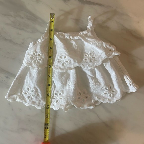 Gymboree Baby Girl 2pc Outfit Set 3-6M White Eyelet Top & Jeans Cat Patches - Picture 10 of 10